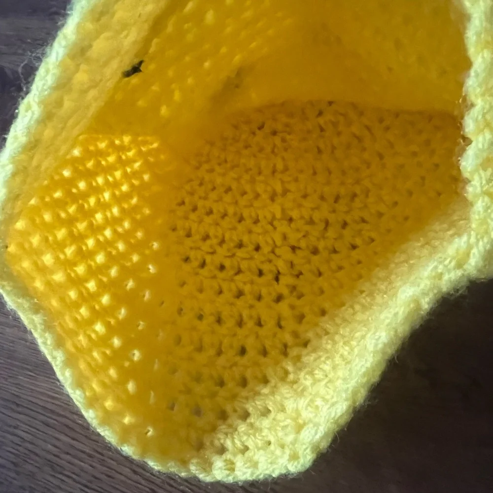 Smiley face kids crochet hat